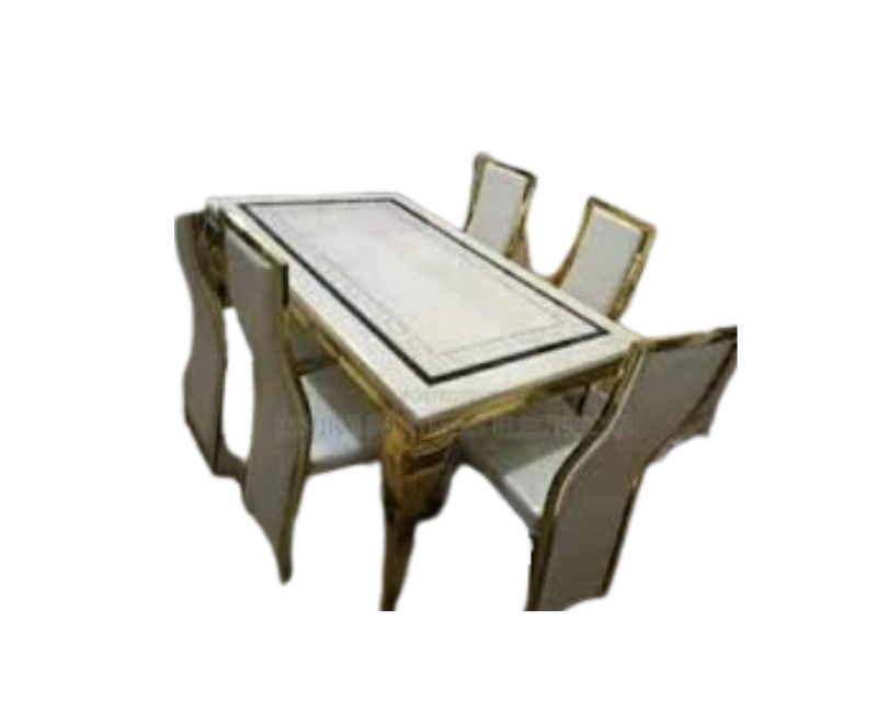 Animal leg 6 Seater Marble Dining Table Set