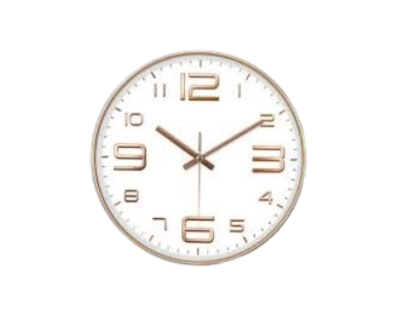 12 Inch (30cm) Rose Gold Hanging Clock