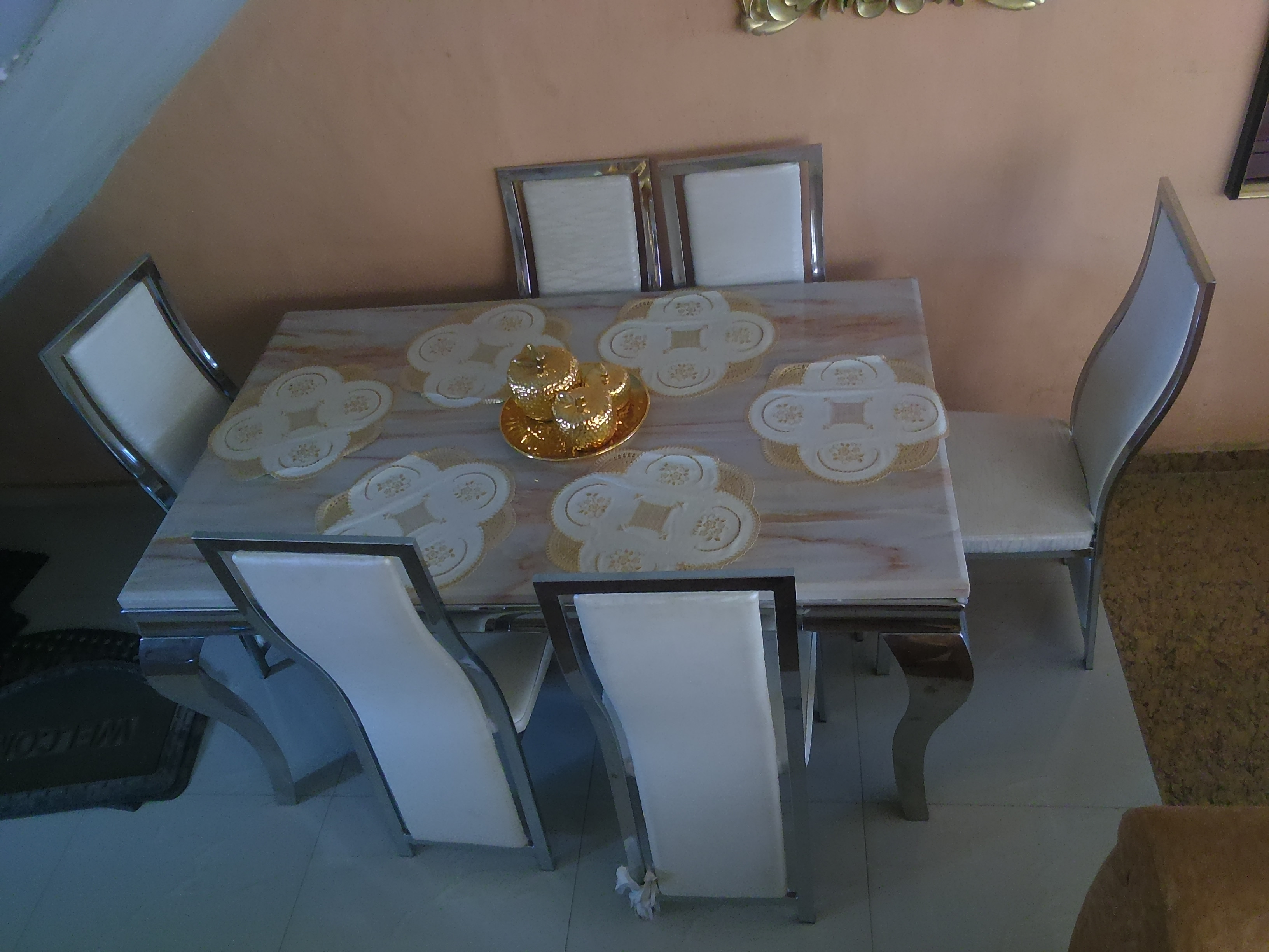 6 sitter animal leg dinning set(SILVER)