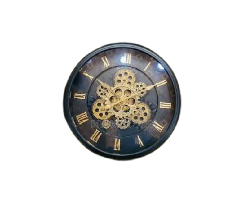 Mechanical Wall Clock with Movable Gears