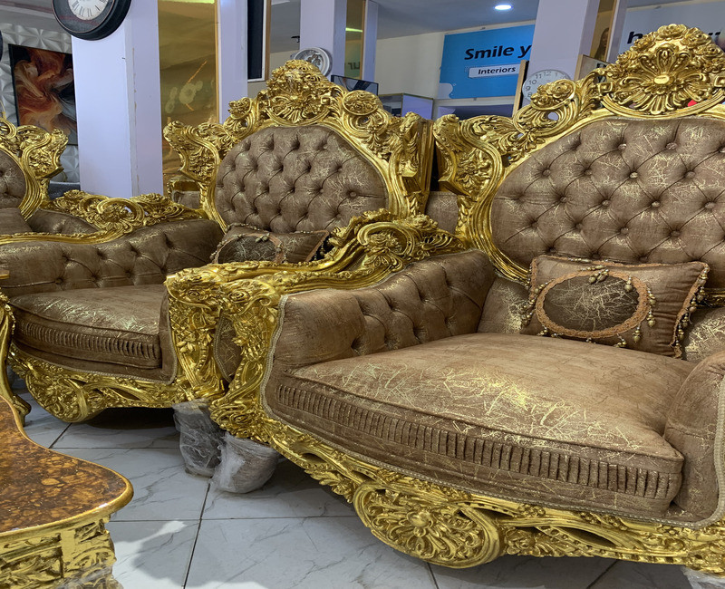 Regal Gold-Accented Sofas